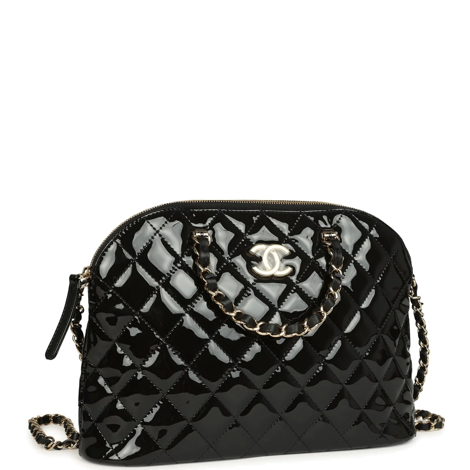 Chanel Top Handle Shopping Bag Black Patent Leather — фото 3