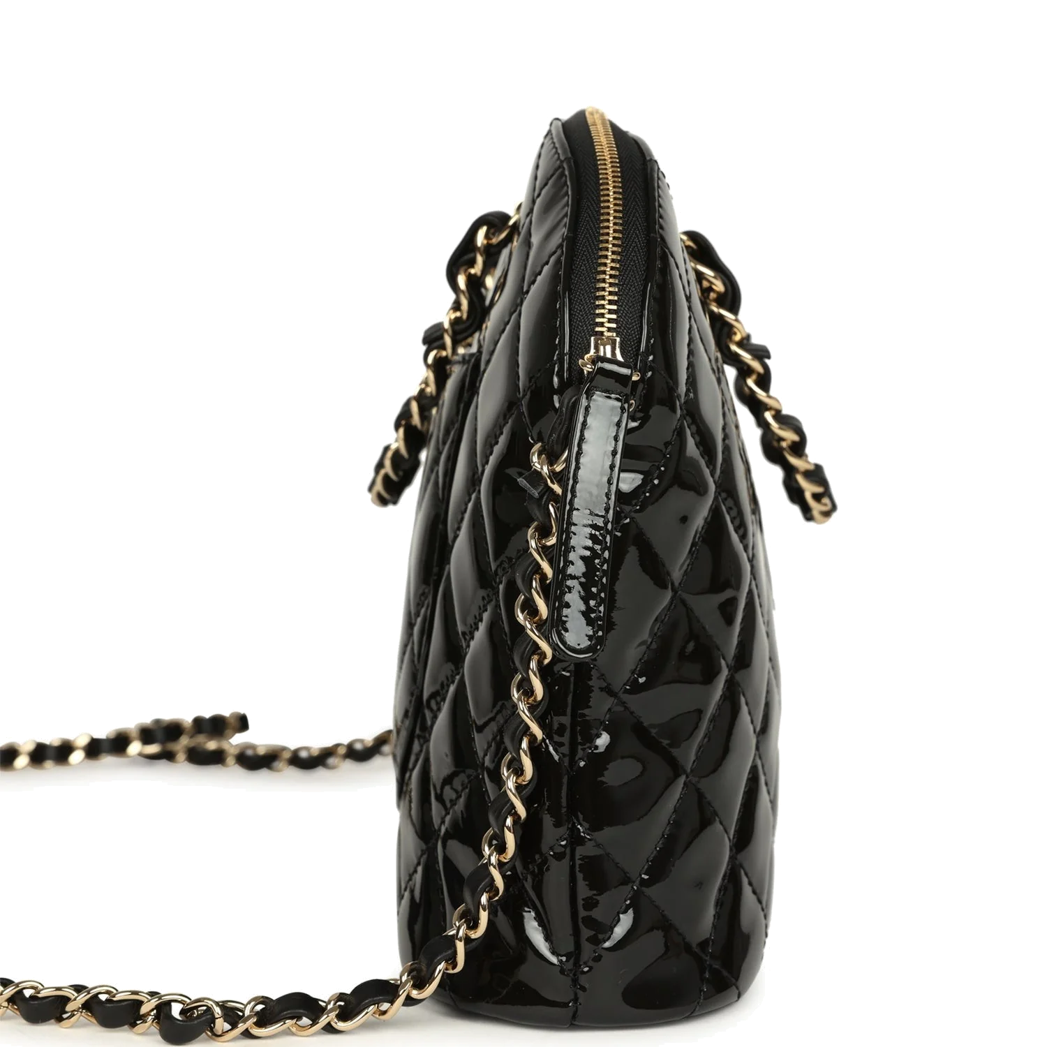 Chanel Top Handle Shopping Bag Black Patent Leather — фото 4