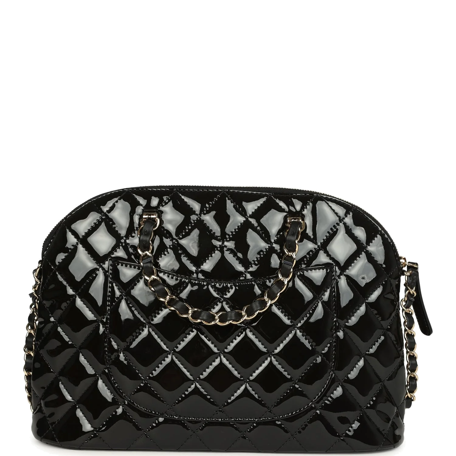 Chanel Top Handle Shopping Bag Black Patent Leather — фото 5