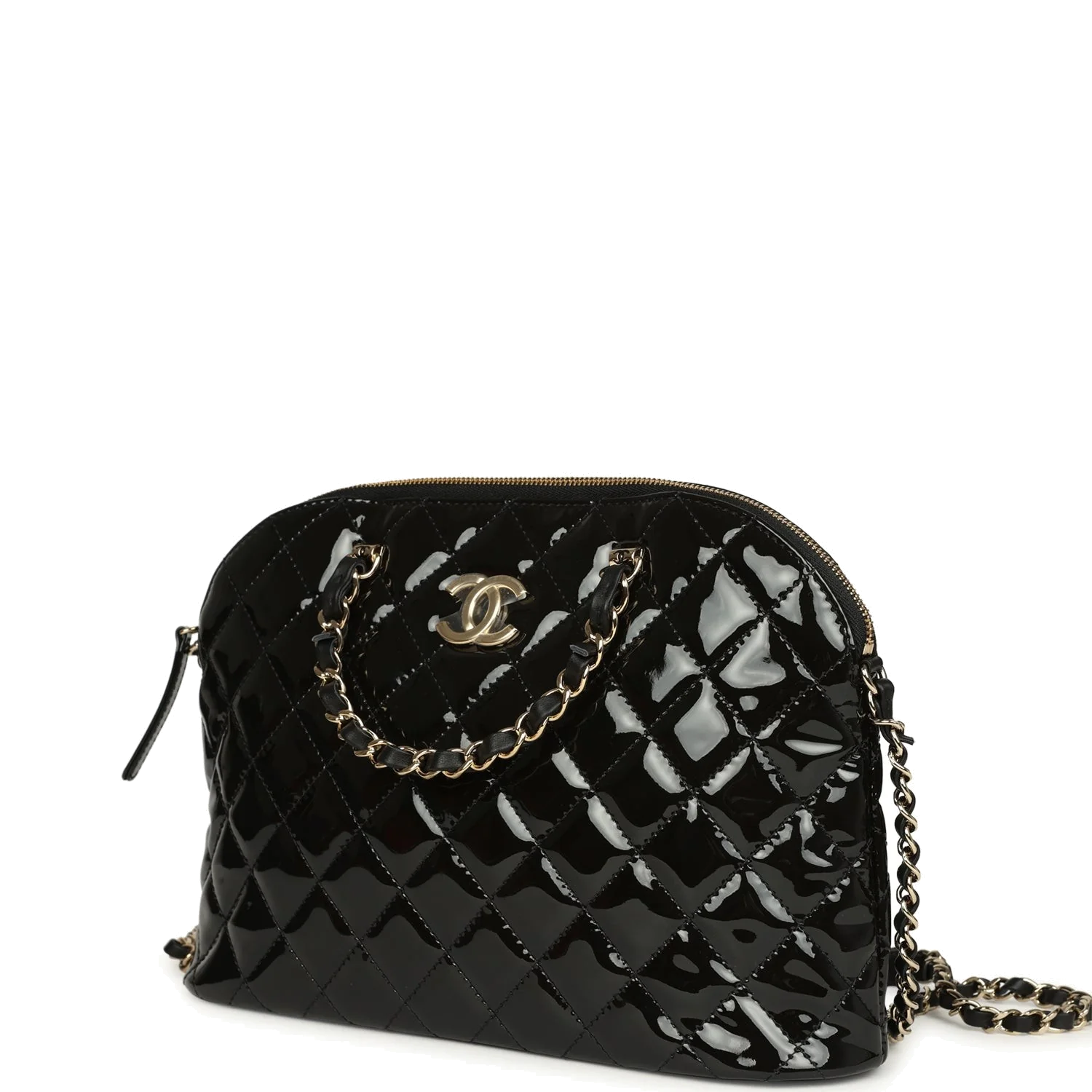 Chanel Top Handle Shopping Bag Black Patent Leather — фото 6