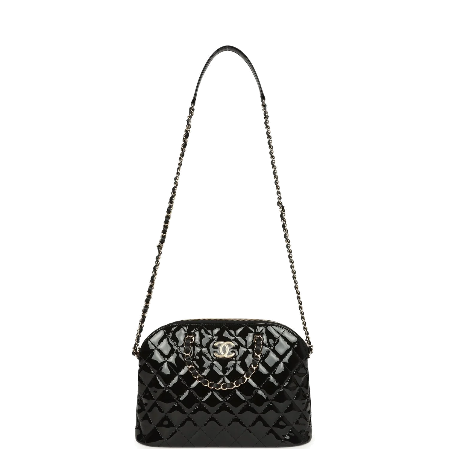 Chanel Top Handle Shopping Bag Black Patent Leather — фото 8