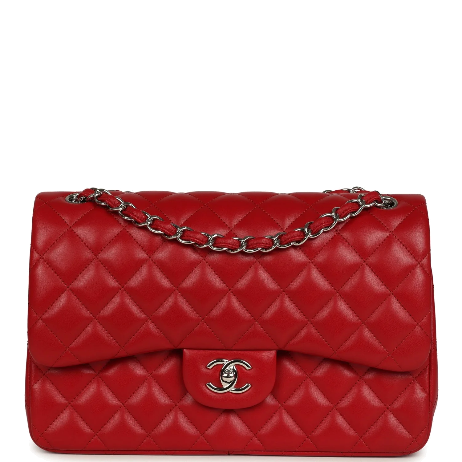 Chanel Jumbo Classic Double Flap Bag Red Lambskin — фото 2