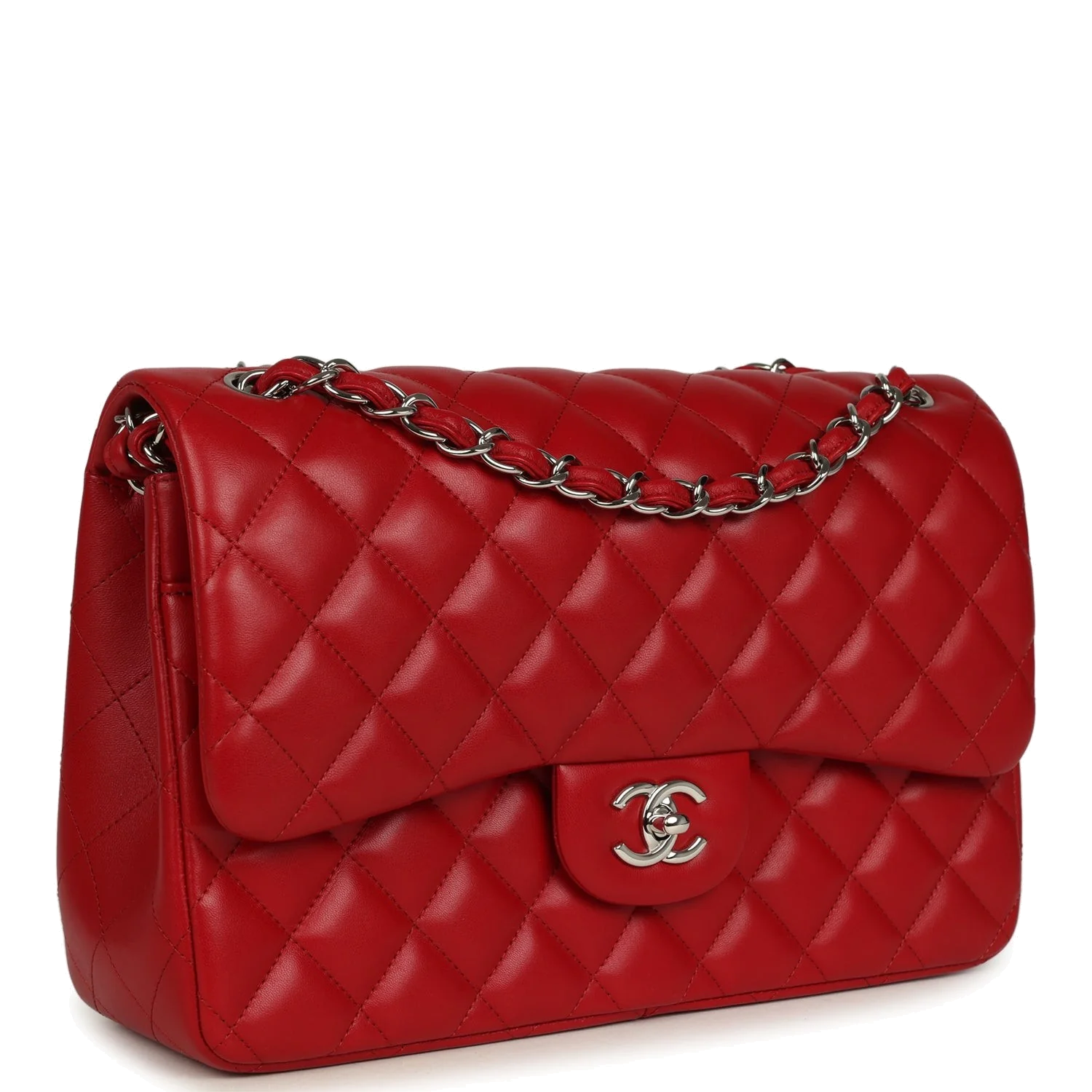 Chanel Jumbo Classic Double Flap Bag Red Lambskin — фото 3