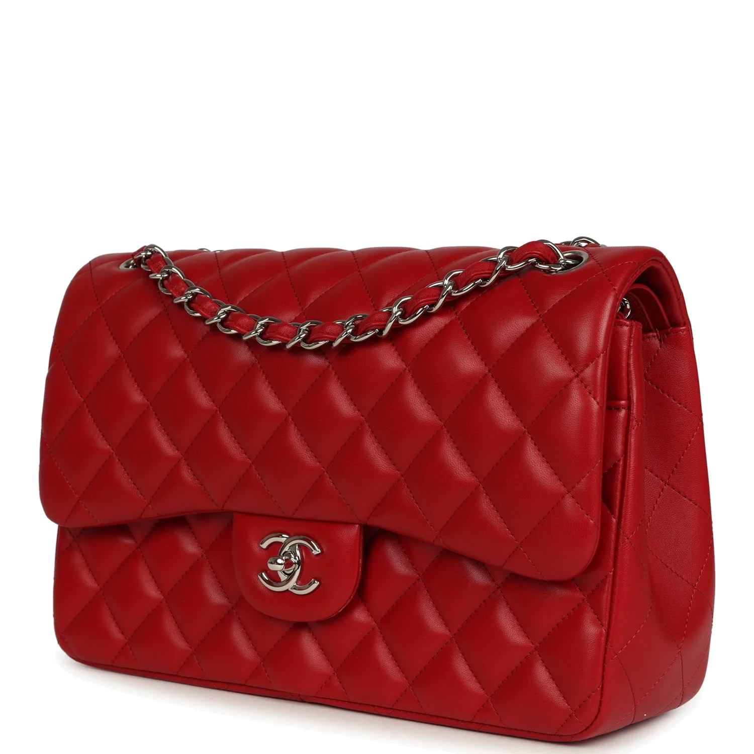 Chanel Jumbo Classic Double Flap Bag Red Lambskin — фото 6
