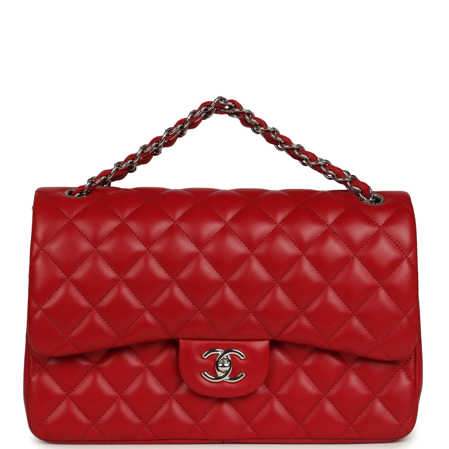 Chanel Jumbo Classic Double Flap Bag Red Lambskin — фото 8