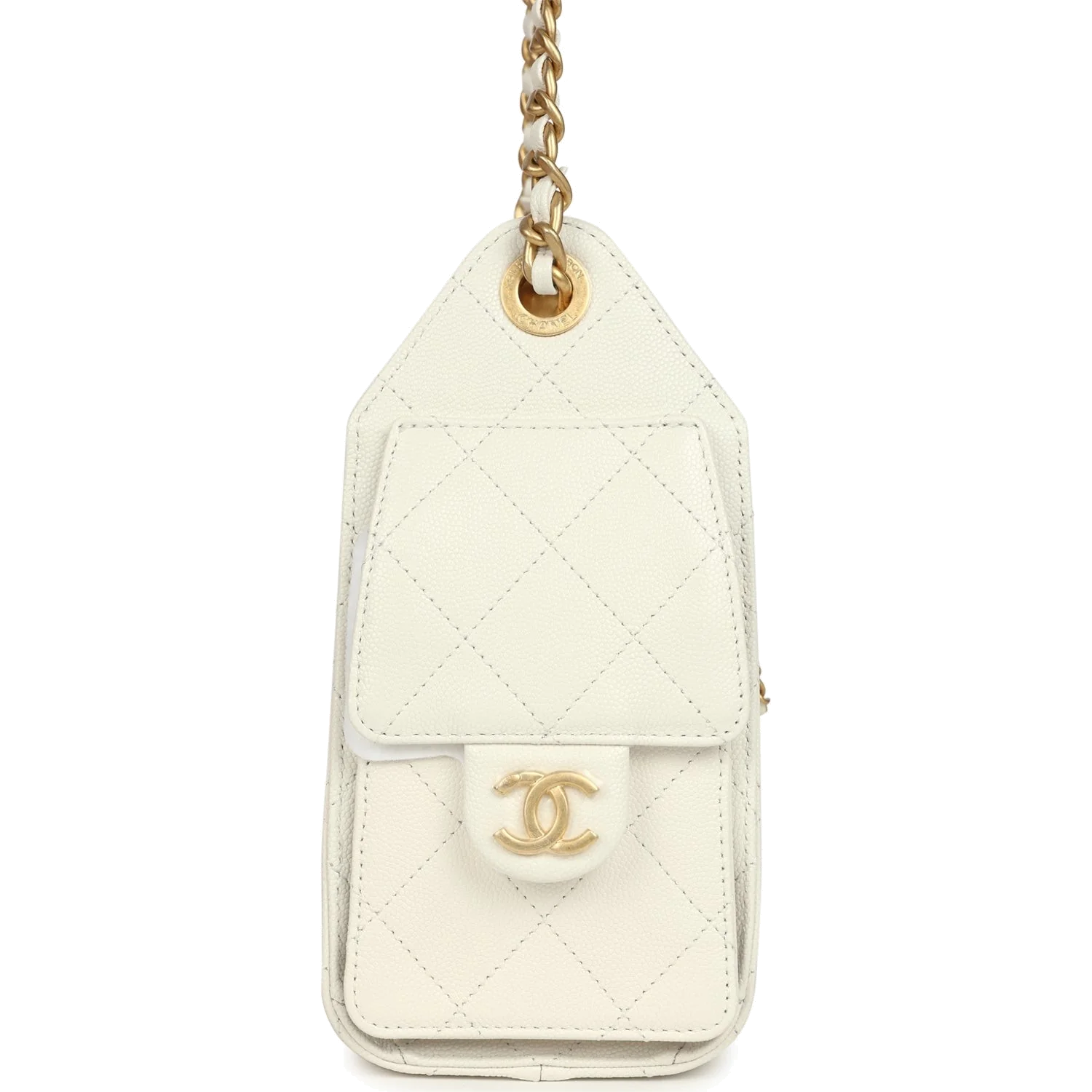 Chanel Mini 25 Hobo Bag White Caviar — фото 4