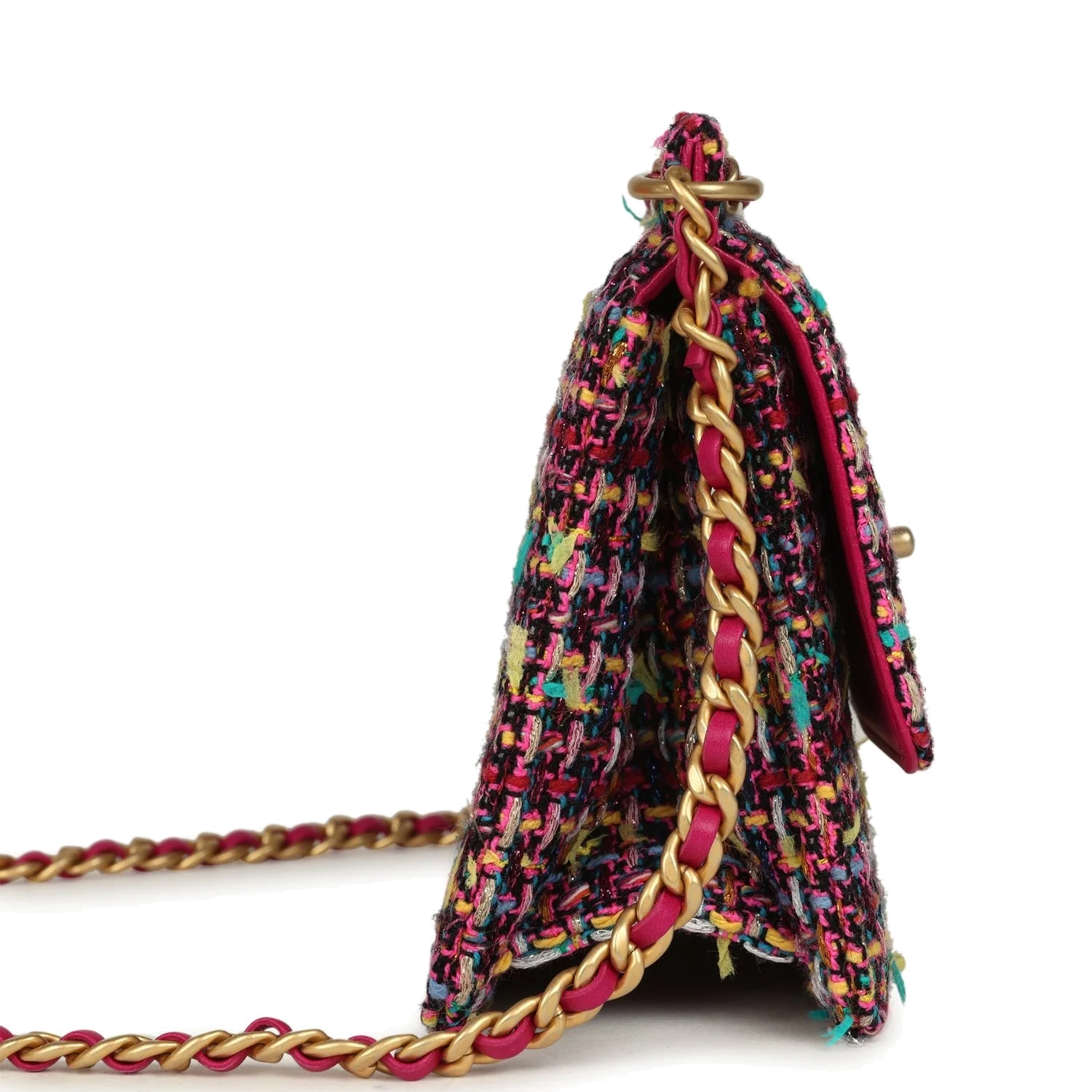Chanel Mini Flap Bag Pink Multicolored Tweed — фото 6