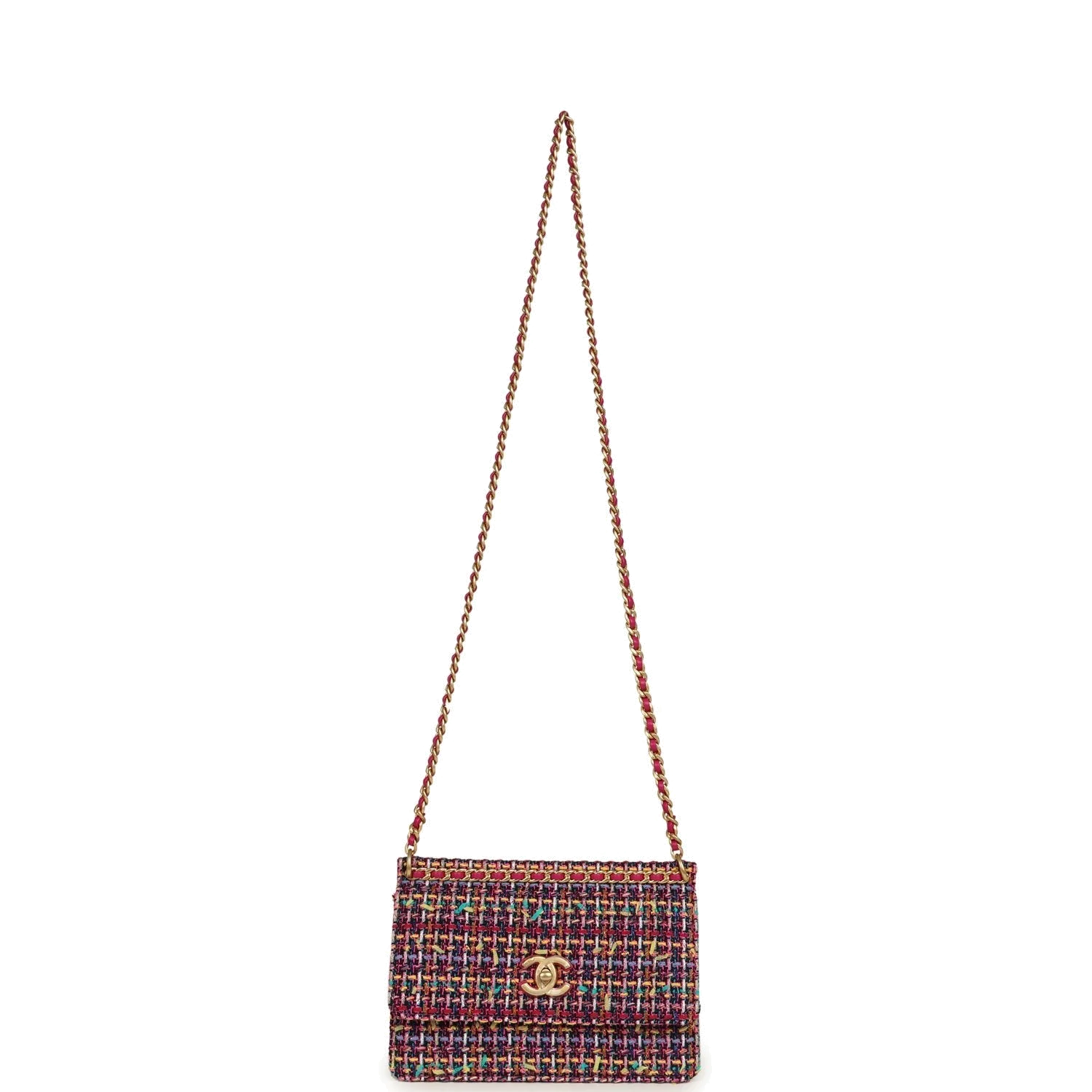 Chanel Mini Flap Bag Pink Multicolored Tweed — фото 8