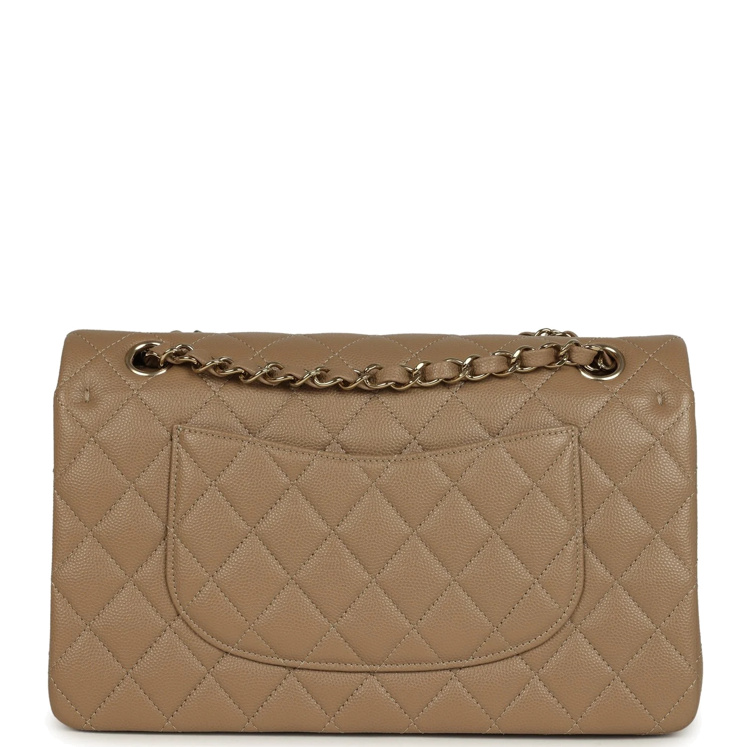 Chanel Medium Classic Double Flap Bag Light Brown Caviar — фото 5