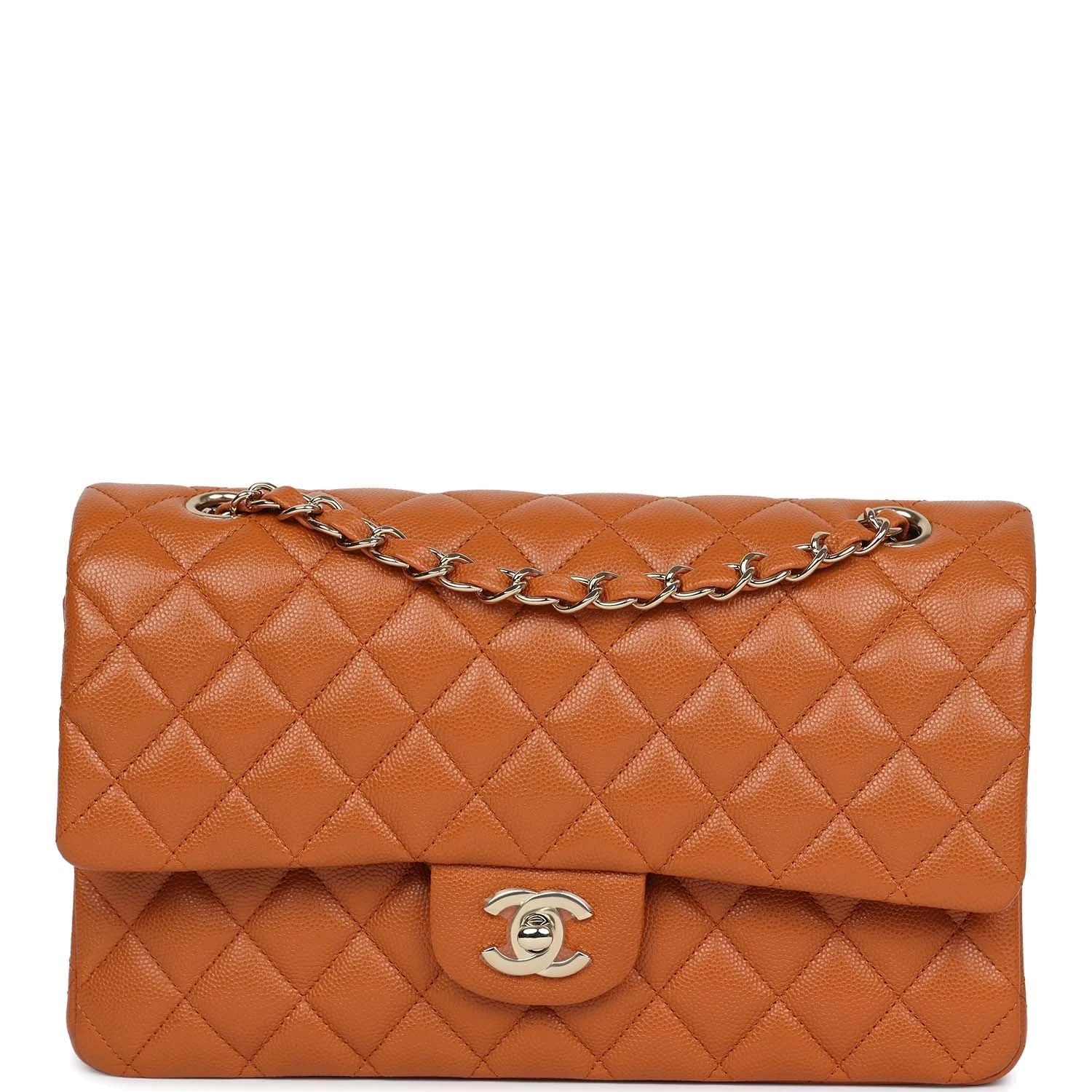 Chanel Medium Classic Double Flap Bag Caramel Shiny Caviar