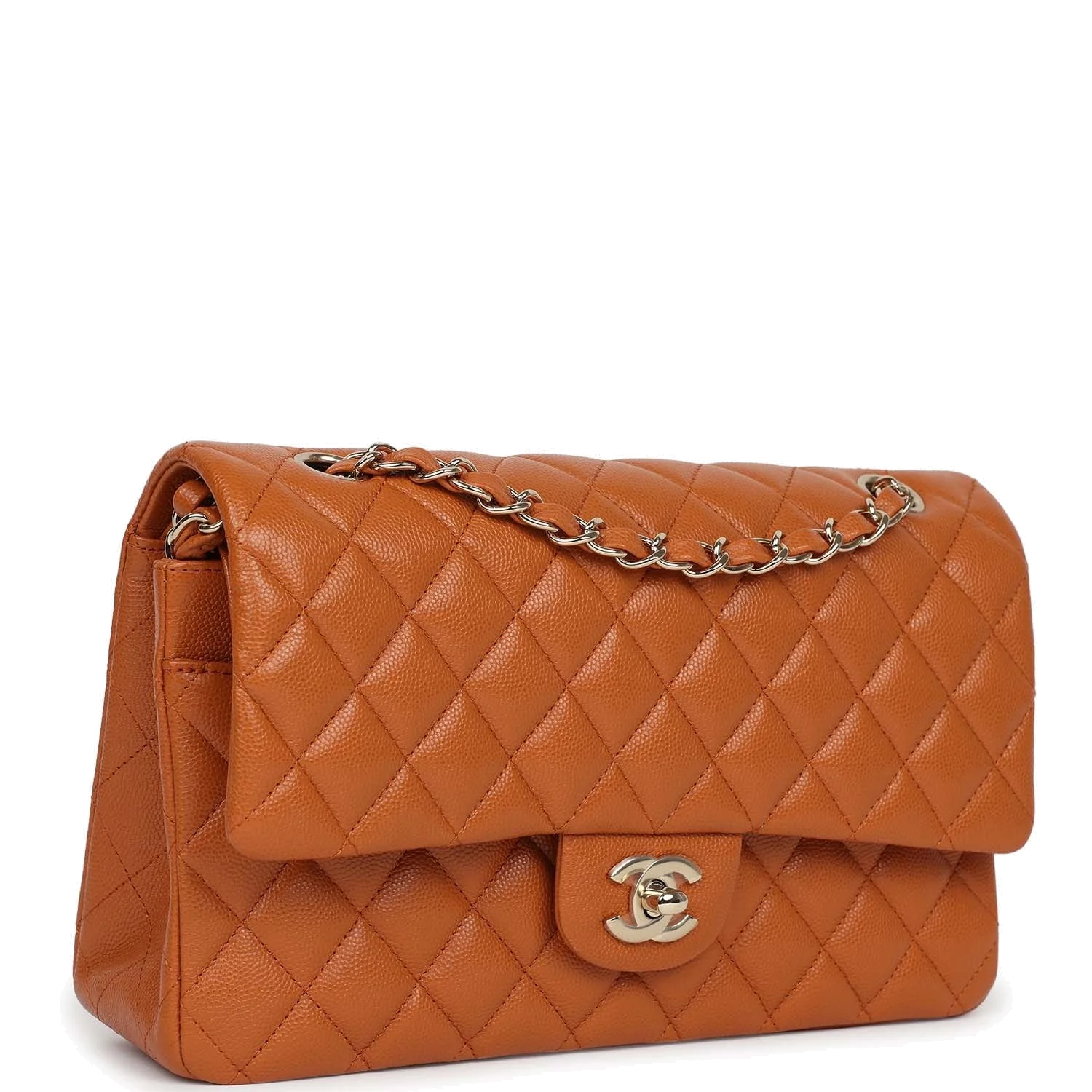 Chanel Medium Classic Double Flap Bag Caramel Shiny Caviar — фото 3