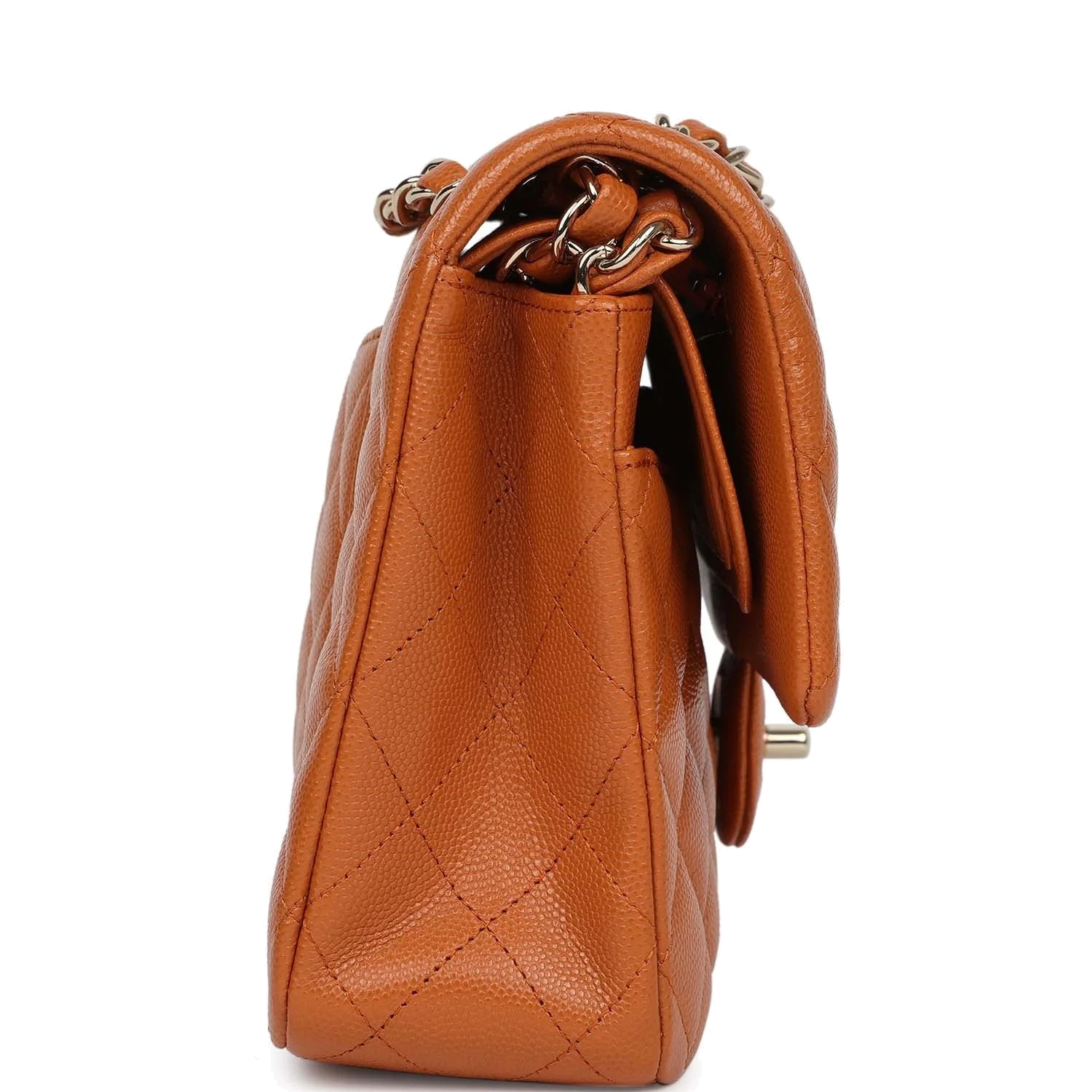 Chanel Medium Classic Double Flap Bag Caramel Shiny Caviar — фото 4