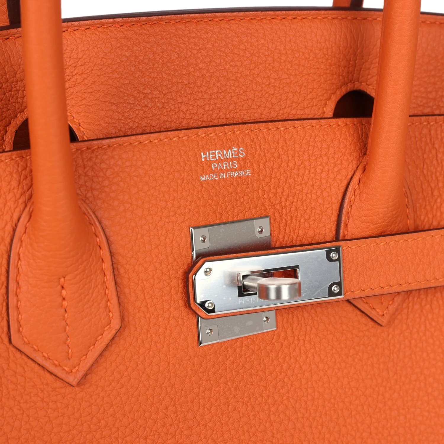 Hermes Birkin 30 Orange Togo Palladium Hardware Оранжевый Togo — фото 8