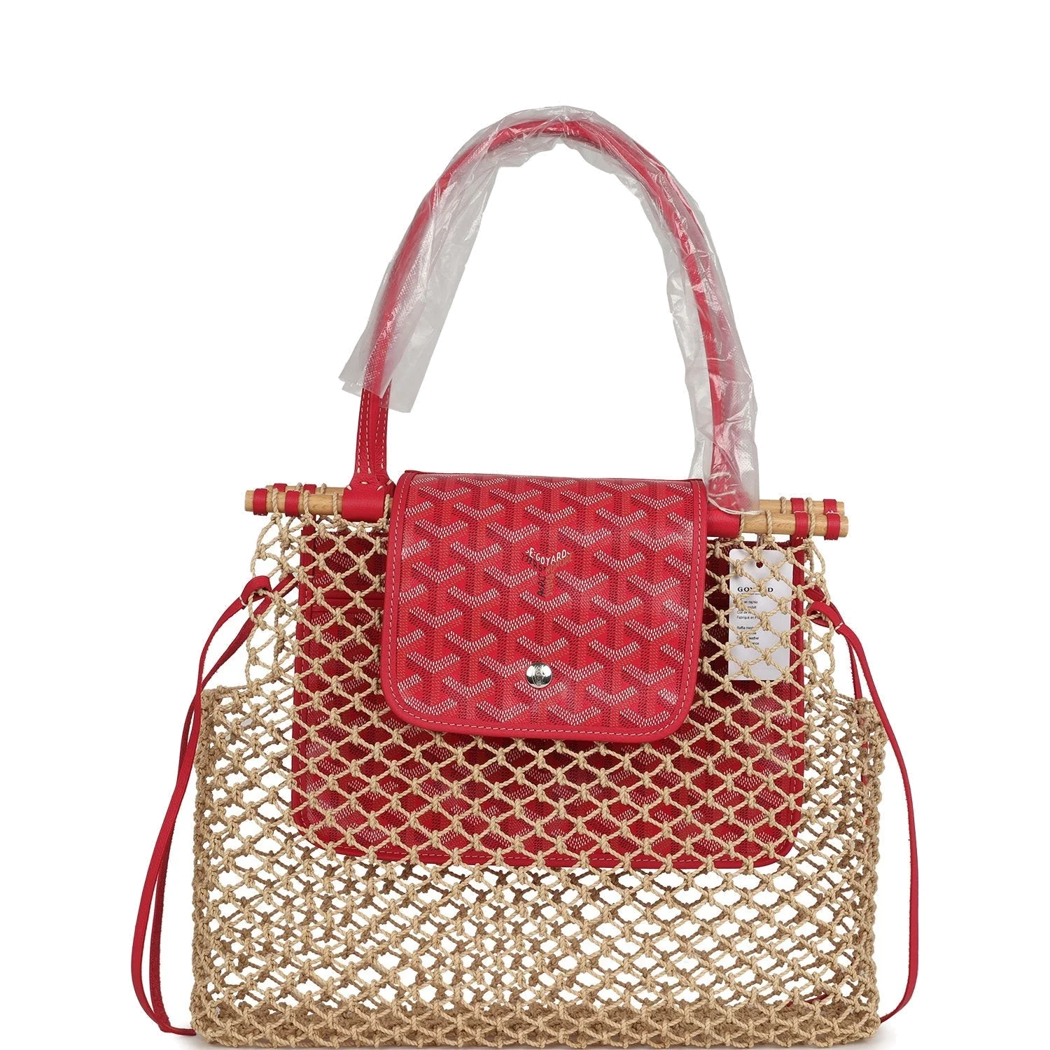 Goyard Goyardine Canvas Fuchsia Aligre Bag Raffia Net — фото 2