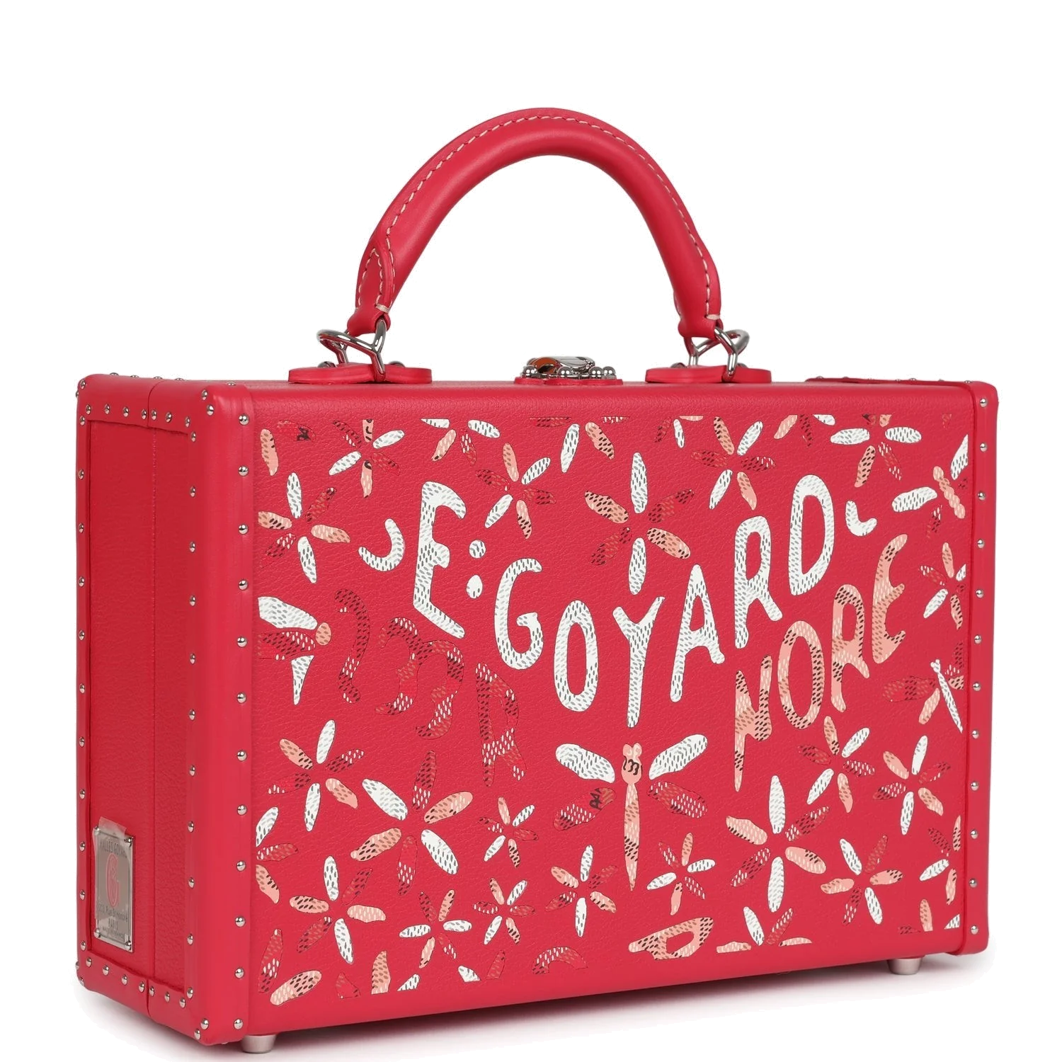 Goyard Goyardine Canvas Fuchsia Grand Hotel Marquetry Trunk PM Bag — фото 3