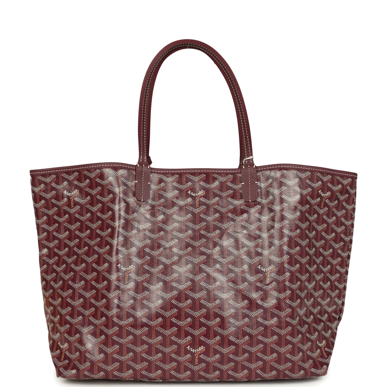 Goyard Goyardine Canvas Burgundy Saint Louis PM Tote — фото 2