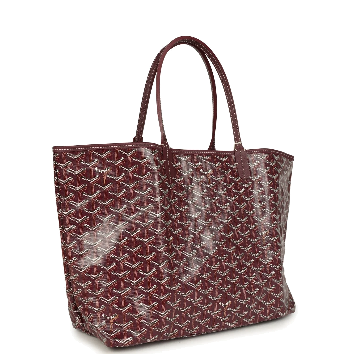 Goyard Goyardine Canvas Burgundy Saint Louis PM Tote — фото 3