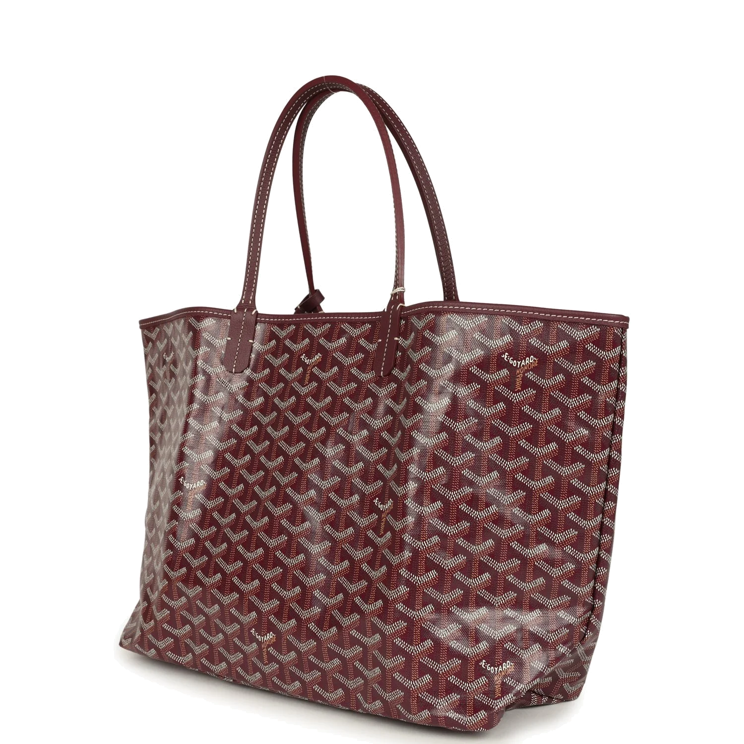 Goyard Goyardine Canvas Burgundy Saint Louis PM Tote — фото 4