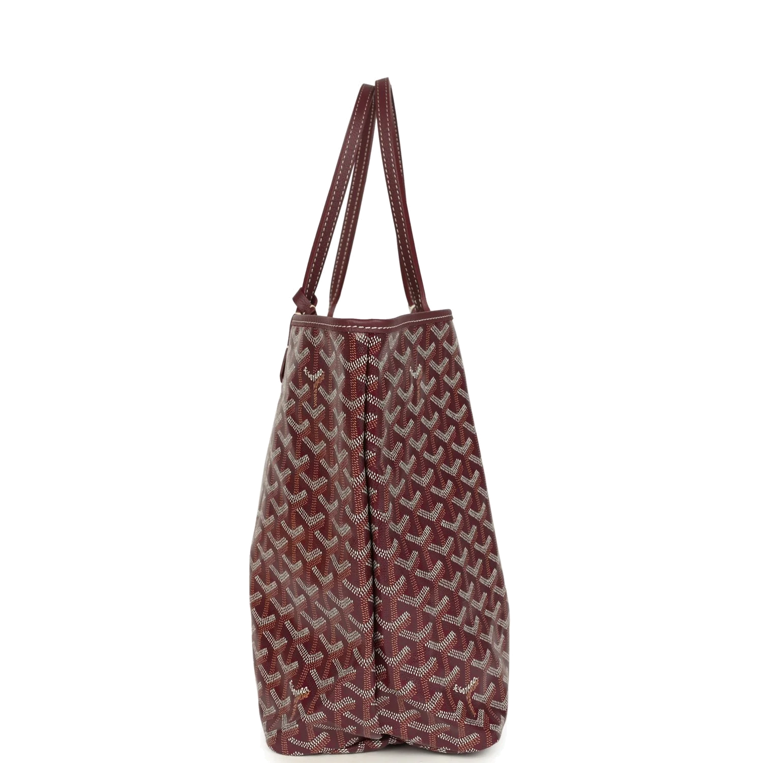 Goyard Goyardine Canvas Burgundy Saint Louis PM Tote — фото 5