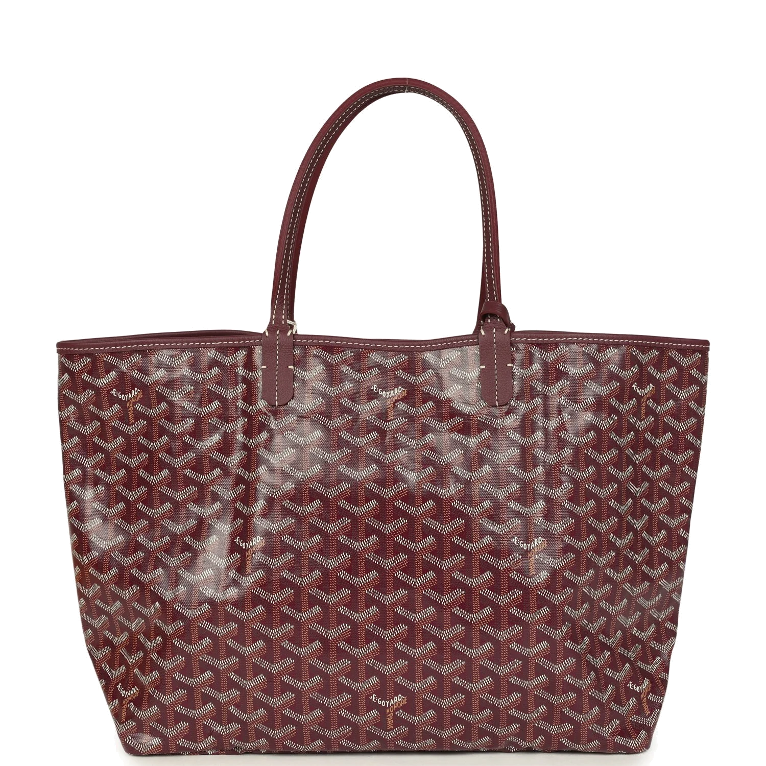 Goyard Goyardine Canvas Burgundy Saint Louis PM Tote — фото 6