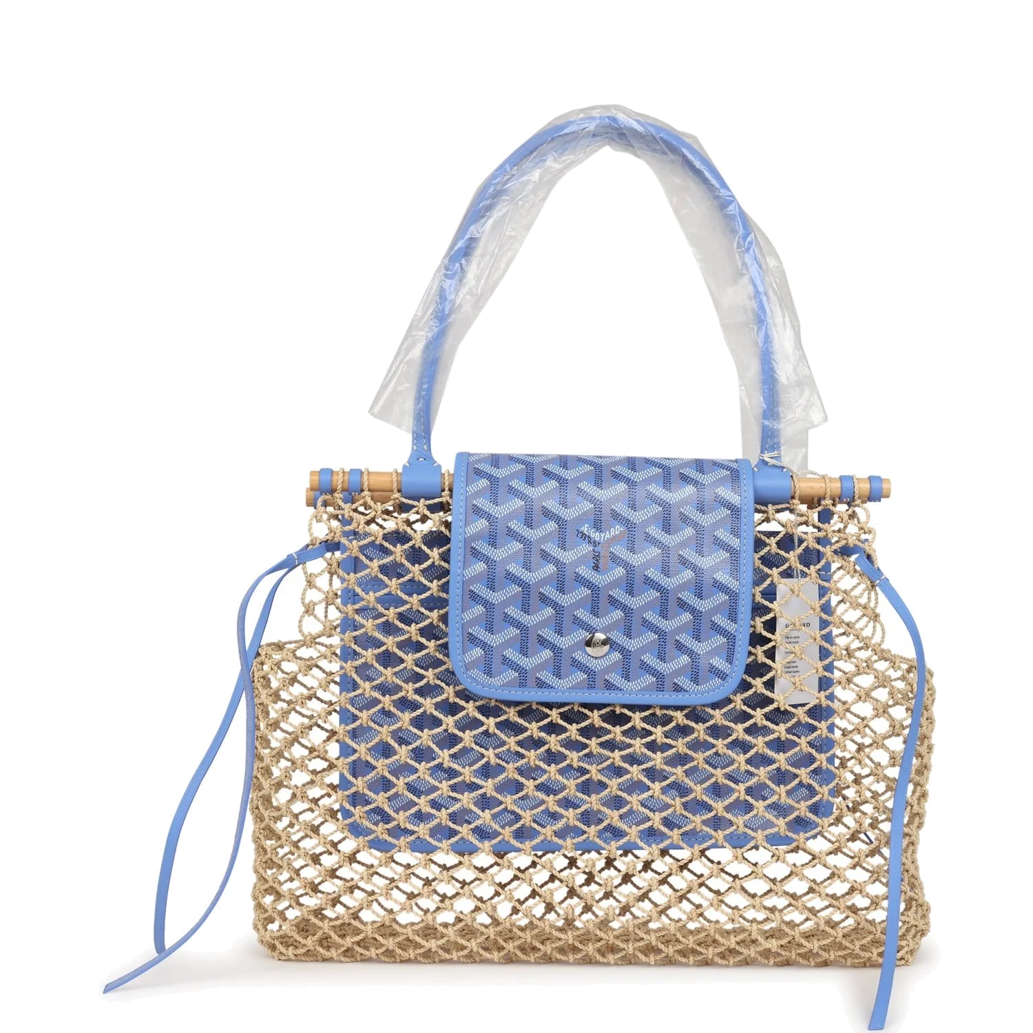 Goyard Goyardine Canvas Iris Aligre Bag Raffia Net — фото 2