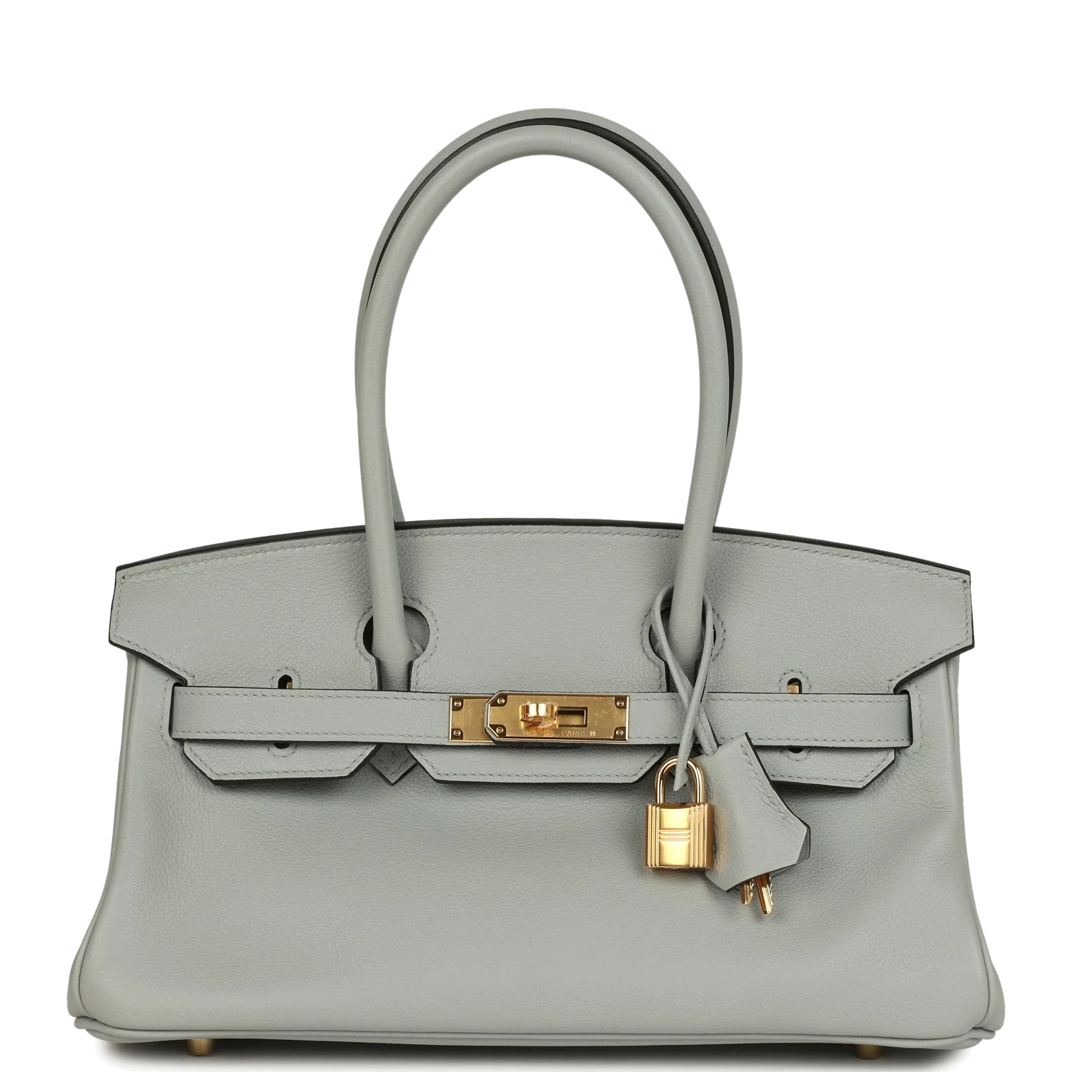 Hermes Shoulder Birkin Light 29 Bleu Glacier Evercolor Gold Hardware