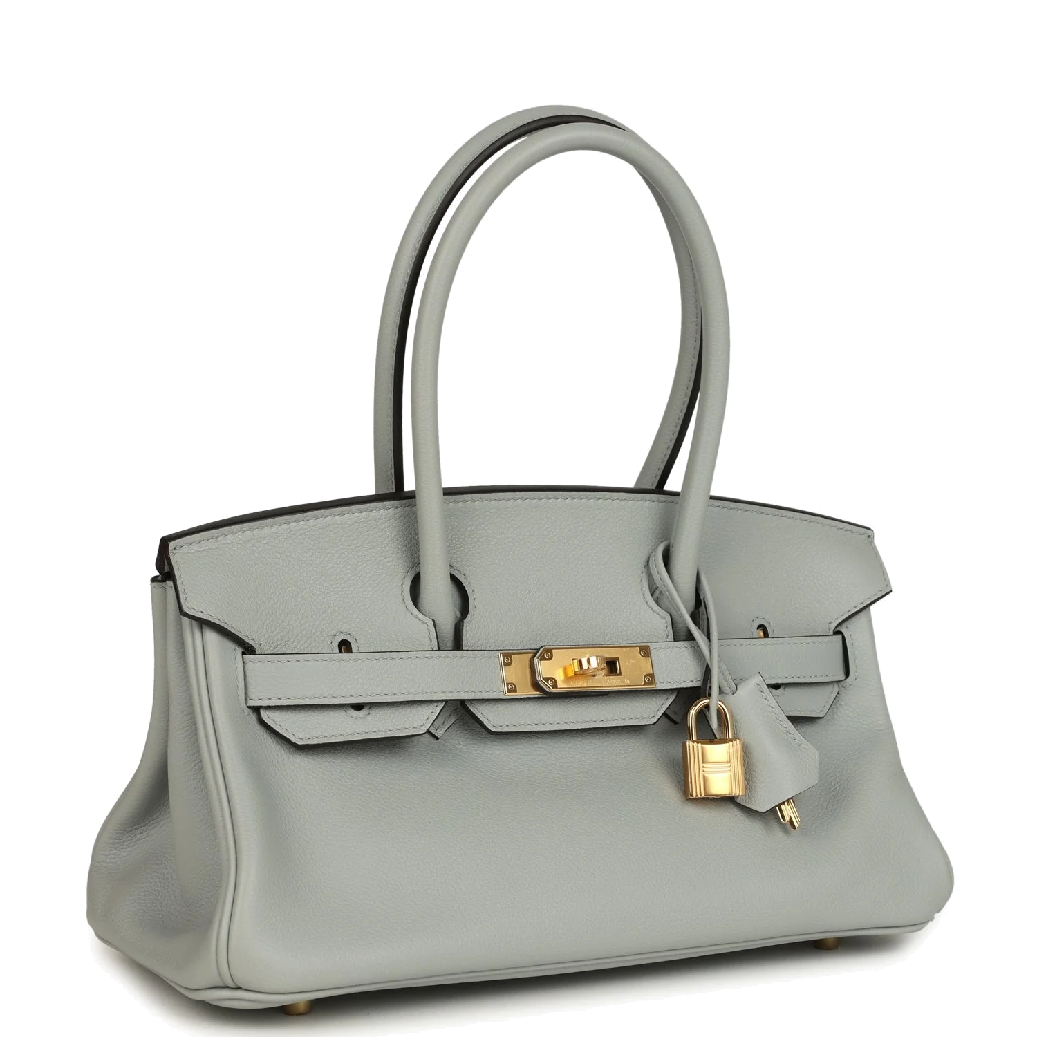 Hermes Shoulder Birkin Light 29 Bleu Glacier Evercolor Gold Hardware — фото 3