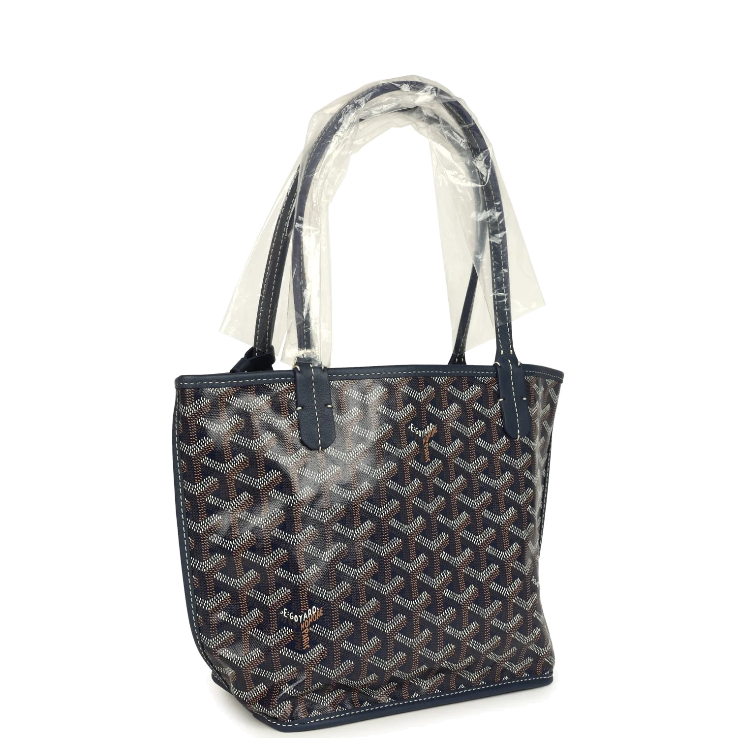 Goyard Goyardine Anjou Navy Blue Mini Bag — фото 3