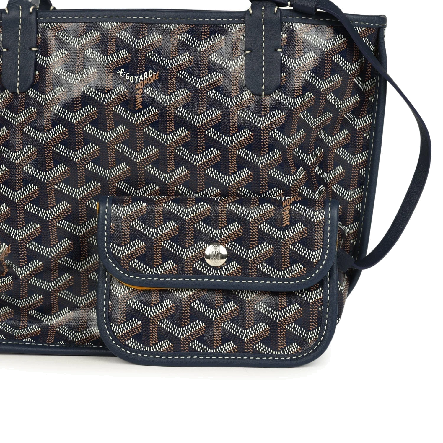 Goyard Goyardine Anjou Navy Blue Mini Bag — фото 7