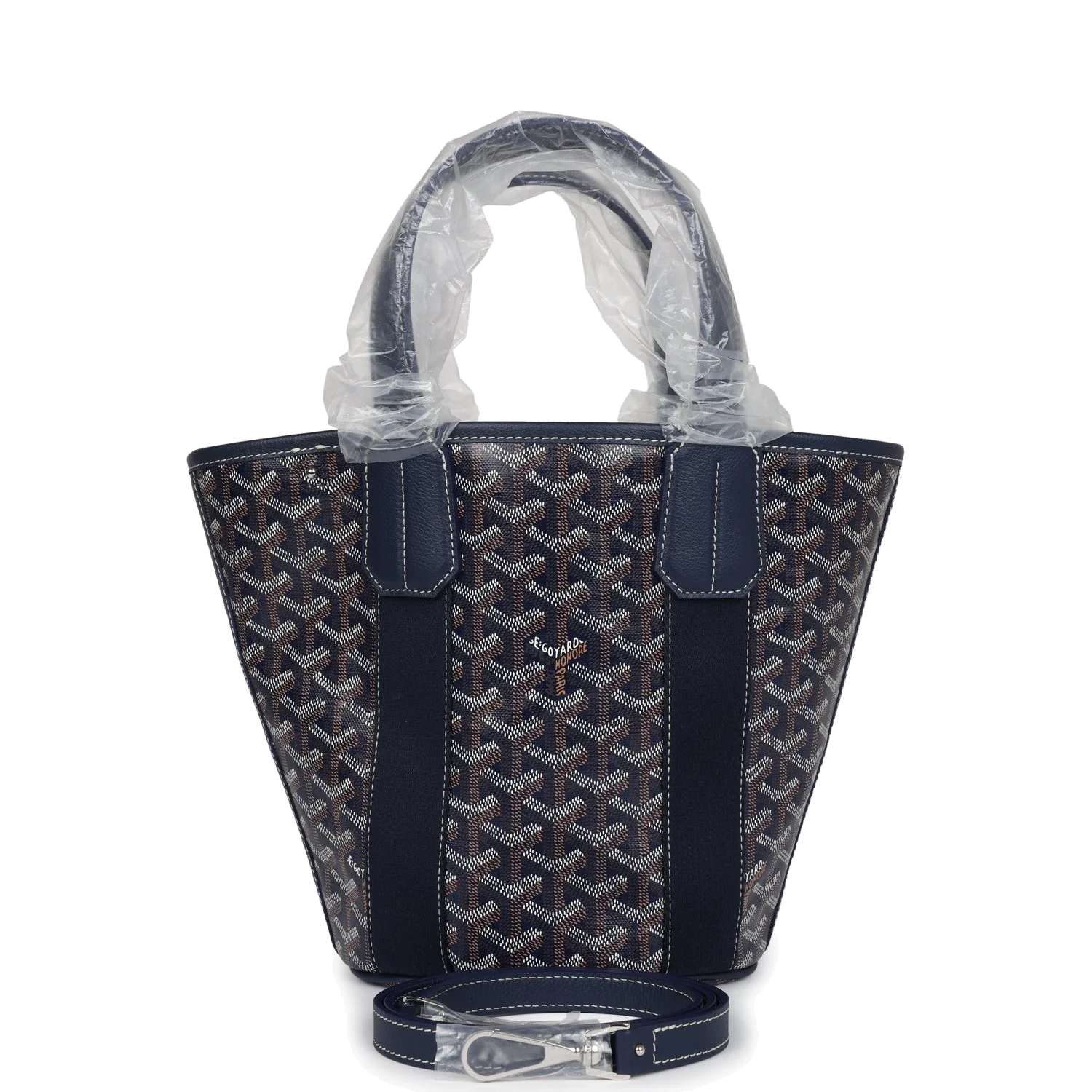 Goyard Goyardine Belharra PM Navy Blue Tote