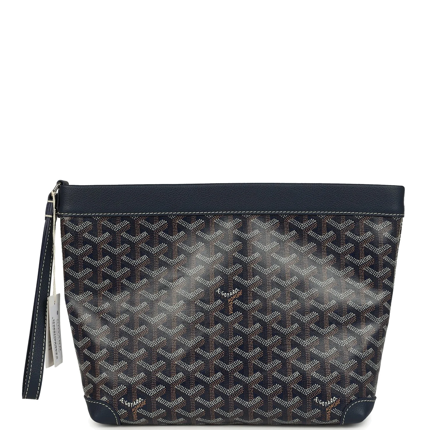 Goyard Goyardine Canvas Navy Blue Conti Pouch