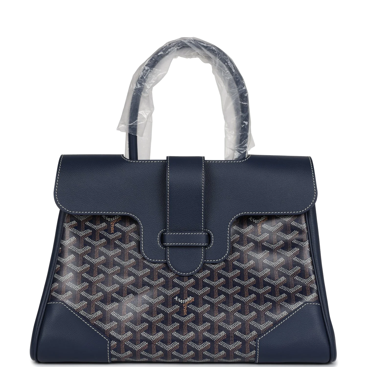 Goyard Saigon Tote Navy Blue Goyardine Canvas