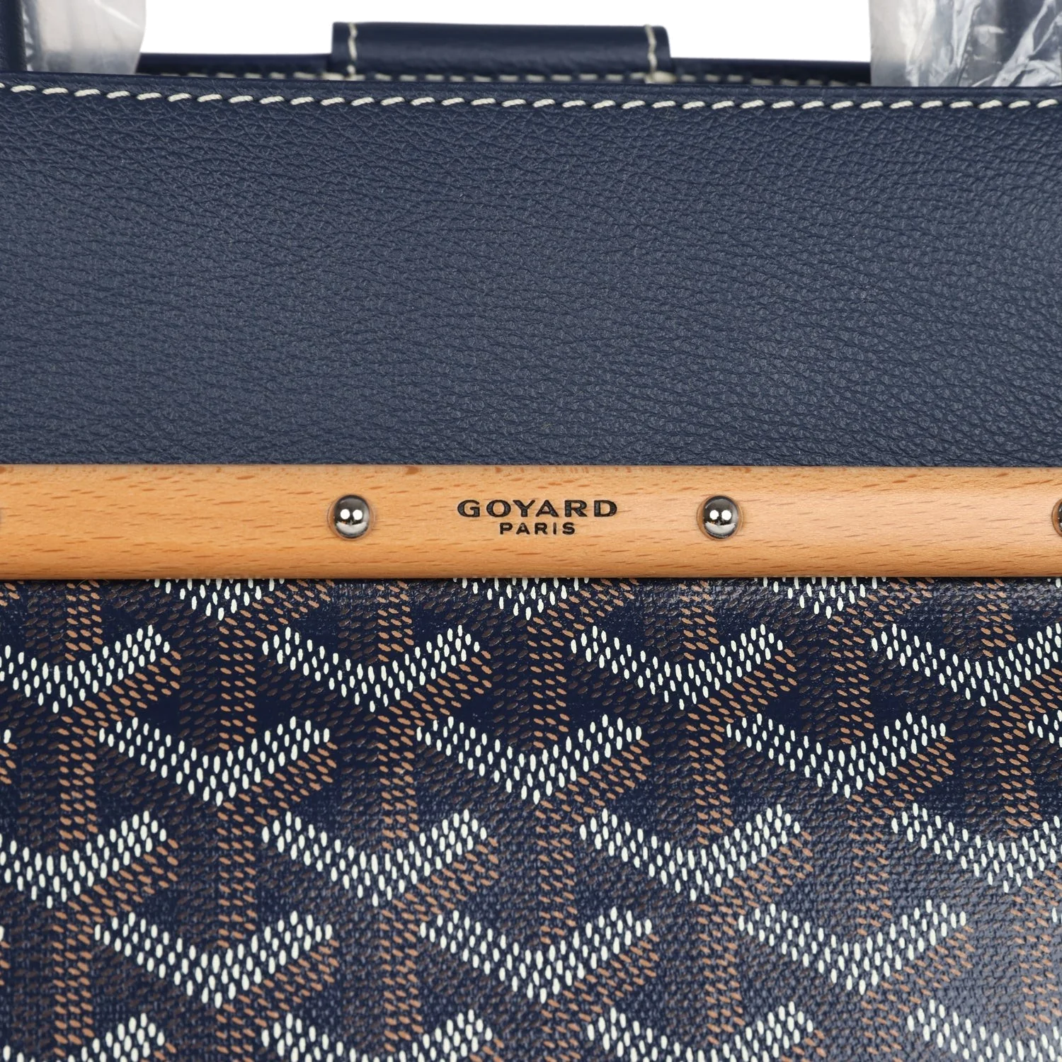 Goyard Saigon Tote Navy Blue Goyardine Canvas — фото 7