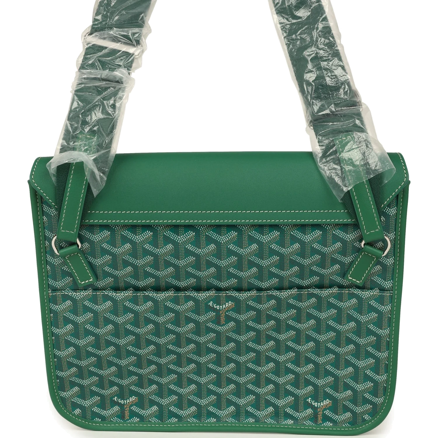 Goyard Coursier Messenger Bag Green Goyardine Canvas & Chevroches Calfskin — фото 5