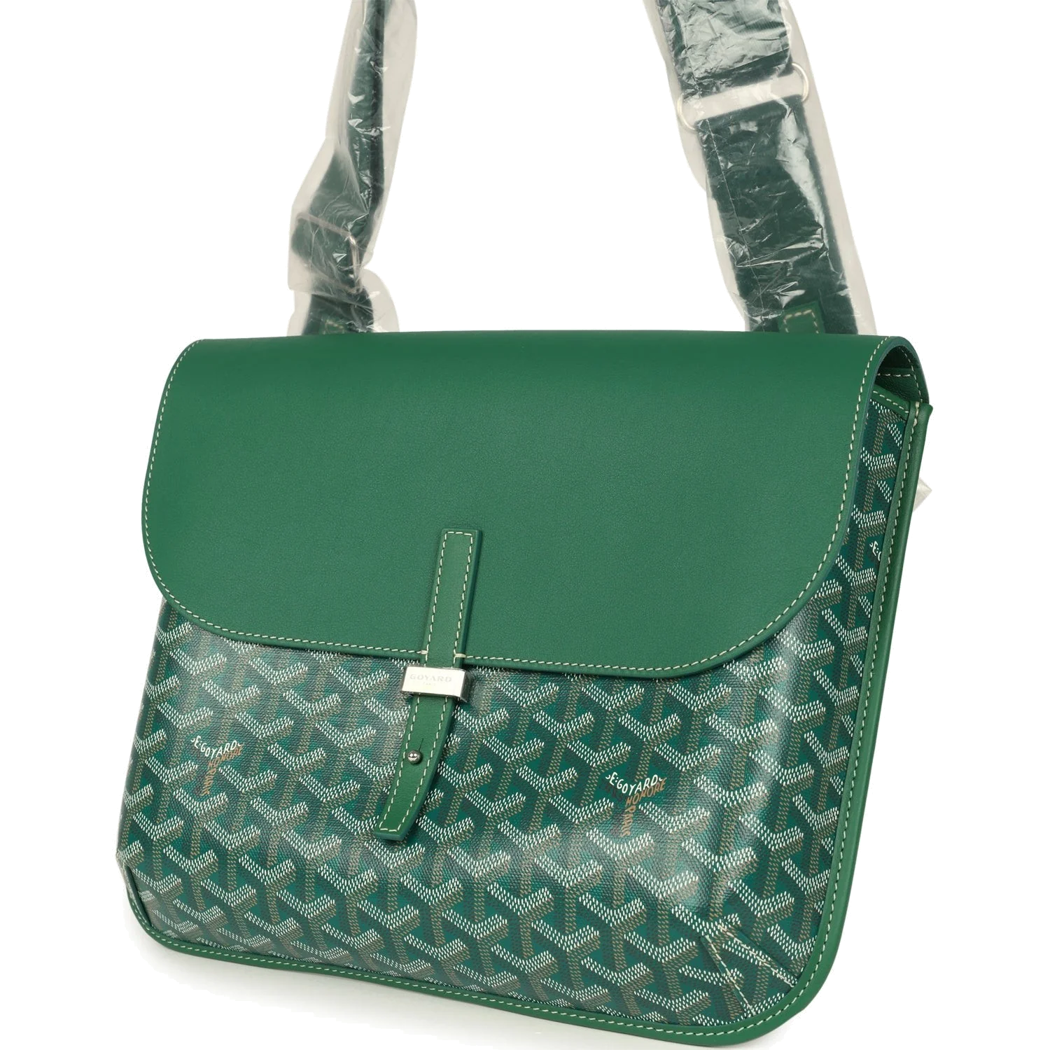 Goyard Coursier Messenger Bag Green Goyardine Canvas & Chevroches Calfskin — фото 6