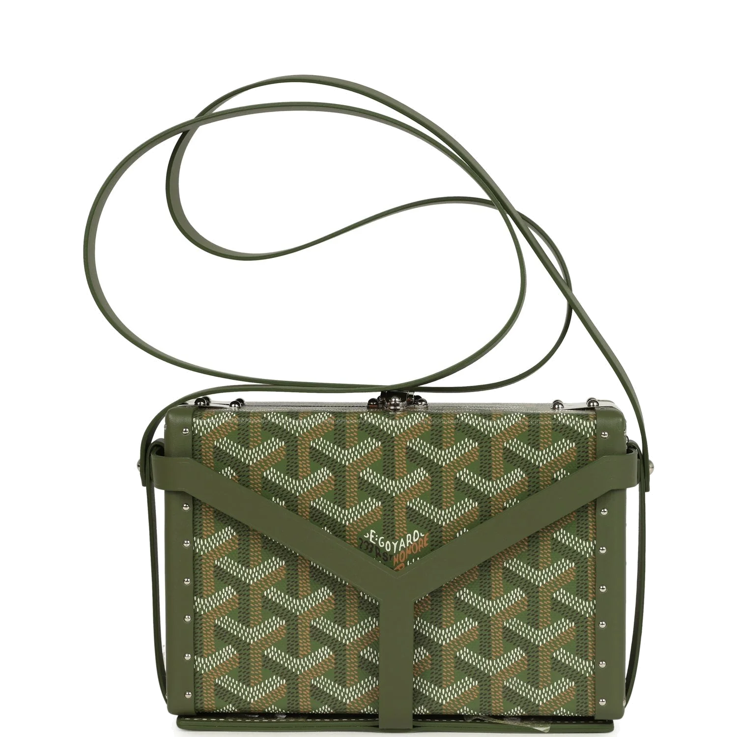 Goyard Goyardine Canvas Khaki Minaudière Trunk Bag