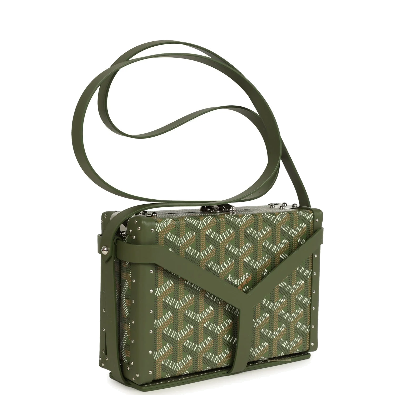 Goyard Goyardine Canvas Khaki Minaudière Trunk Bag — фото 3
