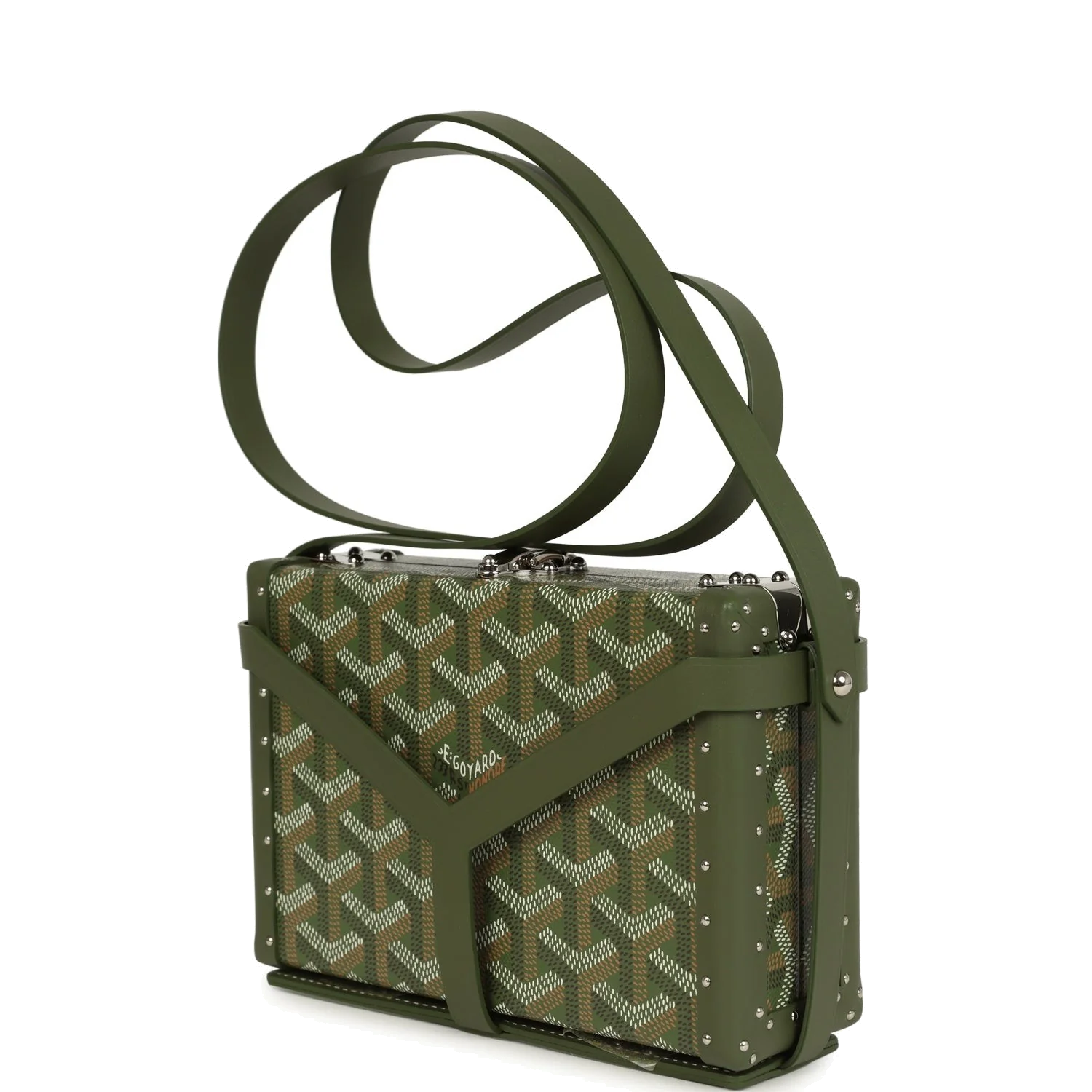 Goyard Goyardine Canvas Khaki Minaudière Trunk Bag — фото 4