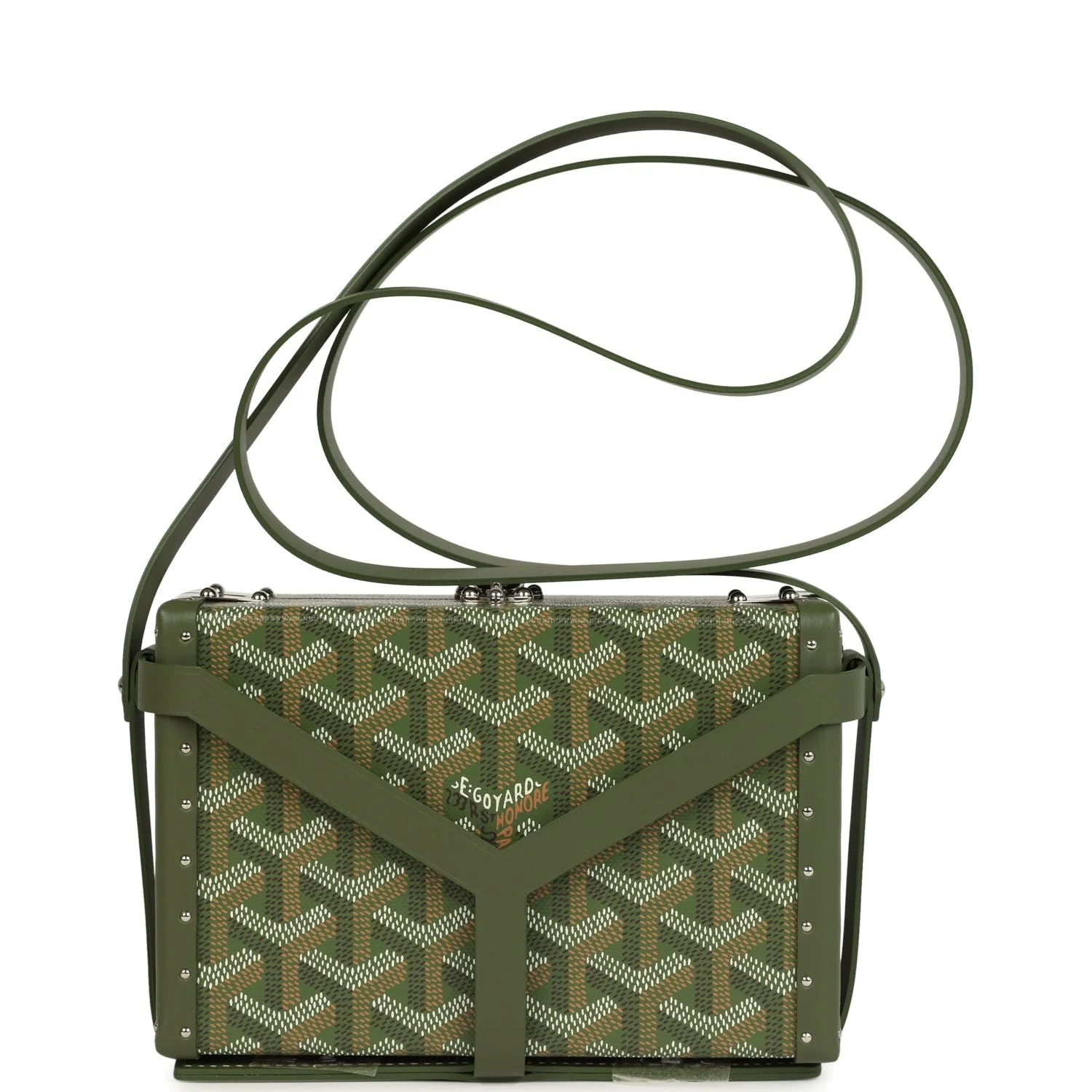 Goyard Goyardine Canvas Khaki Minaudière Trunk Bag — фото 5