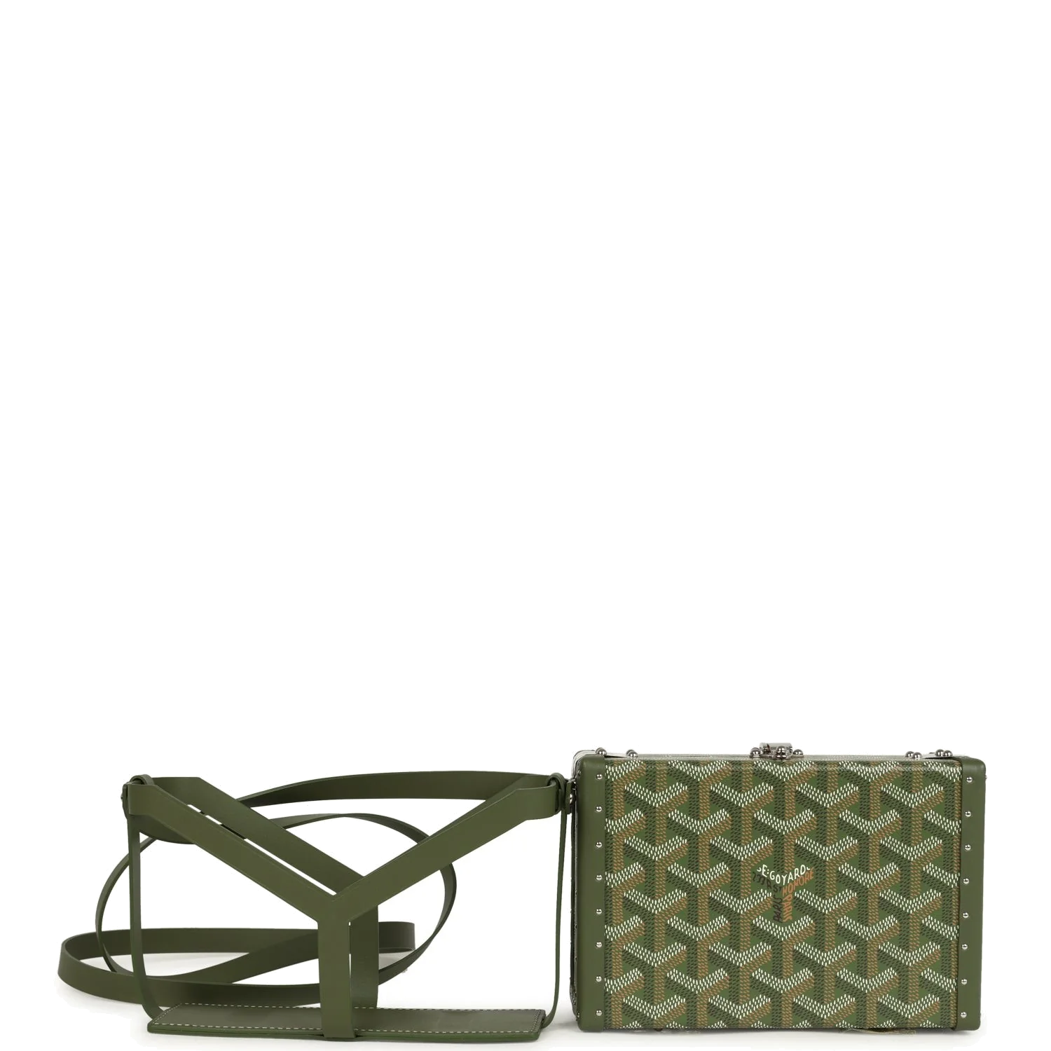 Goyard Goyardine Canvas Khaki Minaudière Trunk Bag — фото 7
