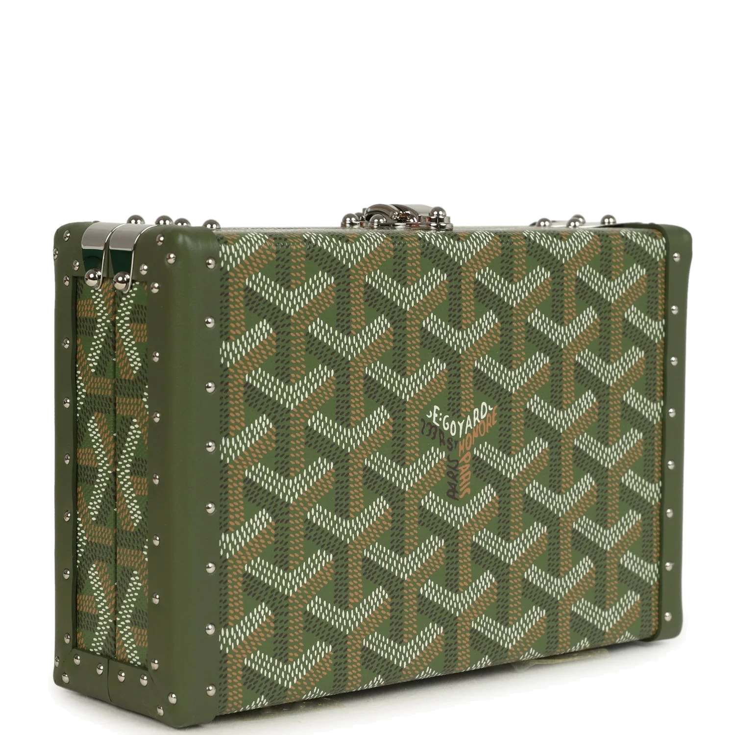 Goyard Goyardine Canvas Khaki Minaudière Trunk Bag — фото 8