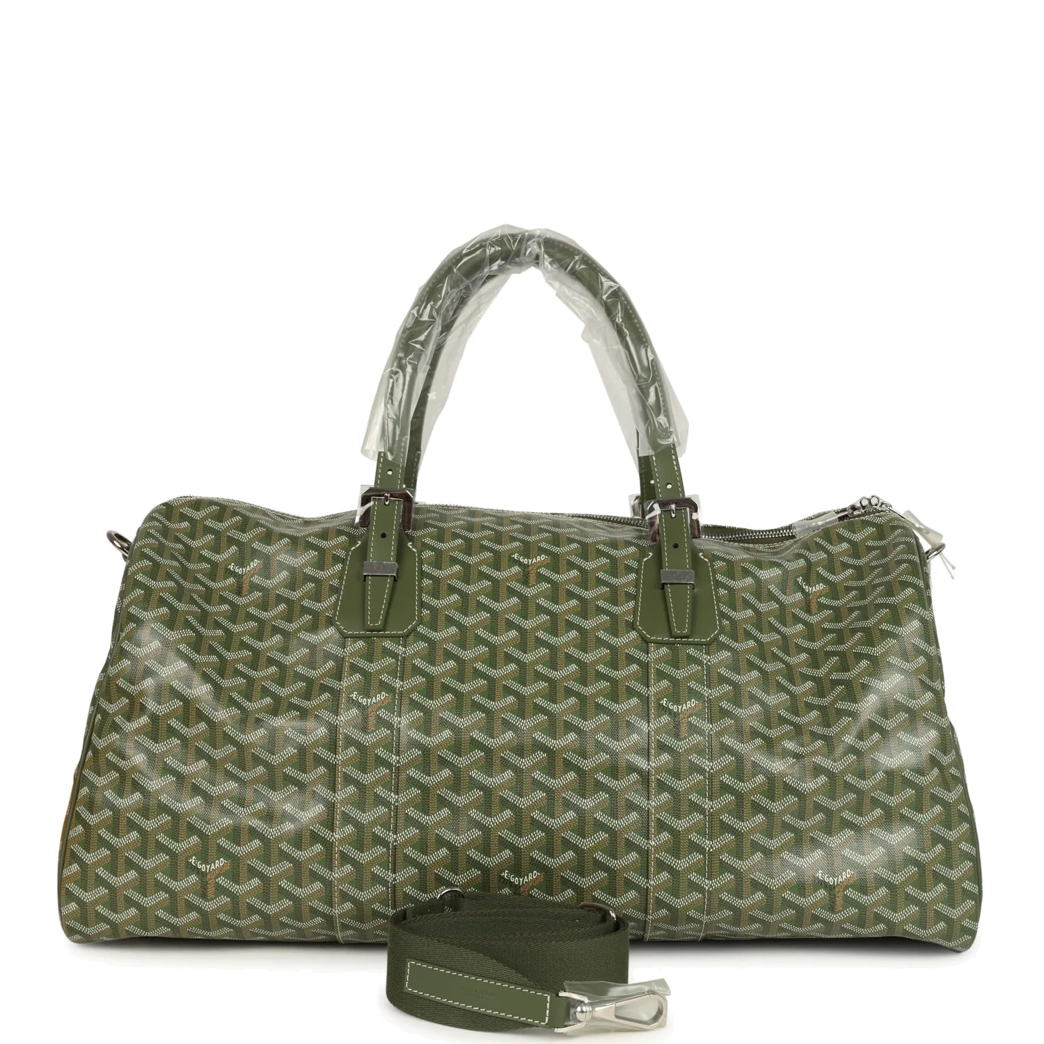 Goyard Boston 50 Bag Khaki Goyardine Canvas & Cervon Calfskin — фото 5