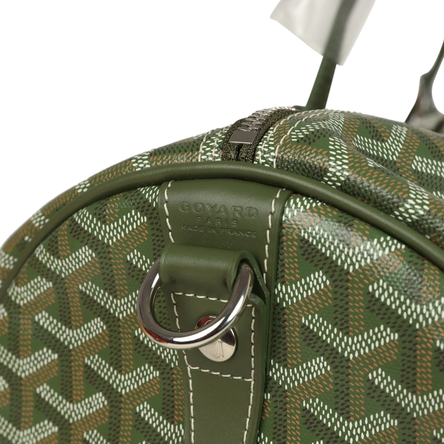 Goyard Boston 50 Bag Khaki Goyardine Canvas & Cervon Calfskin — фото 8