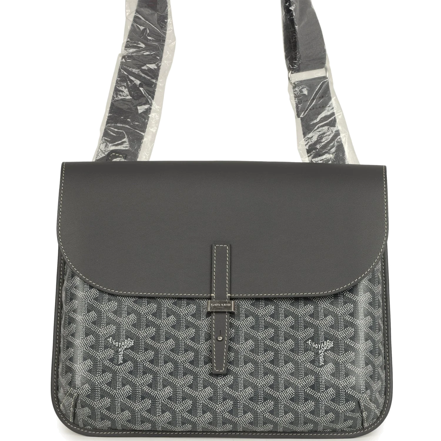 Goyard Coursier Messenger Bag Grey Goyardine Canvas & Chevroches Calfskin — фото 2