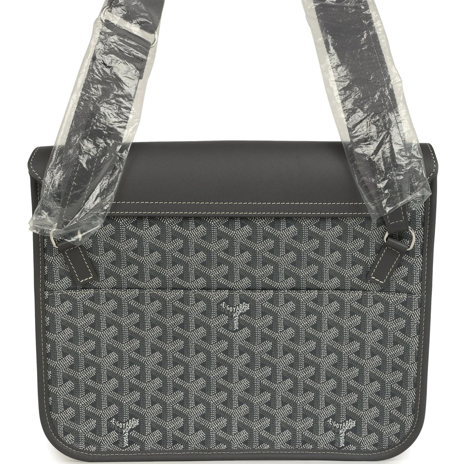 Goyard Coursier Messenger Bag Grey Goyardine Canvas & Chevroches Calfskin — фото 5