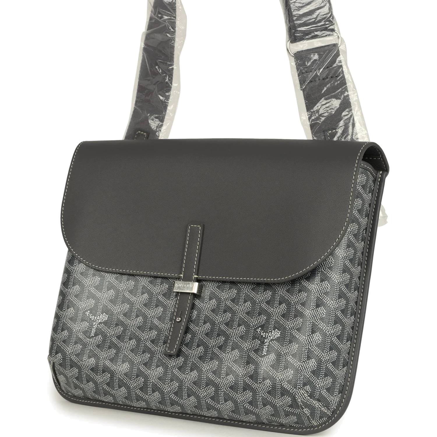Goyard Coursier Messenger Bag Grey Goyardine Canvas & Chevroches Calfskin — фото 6