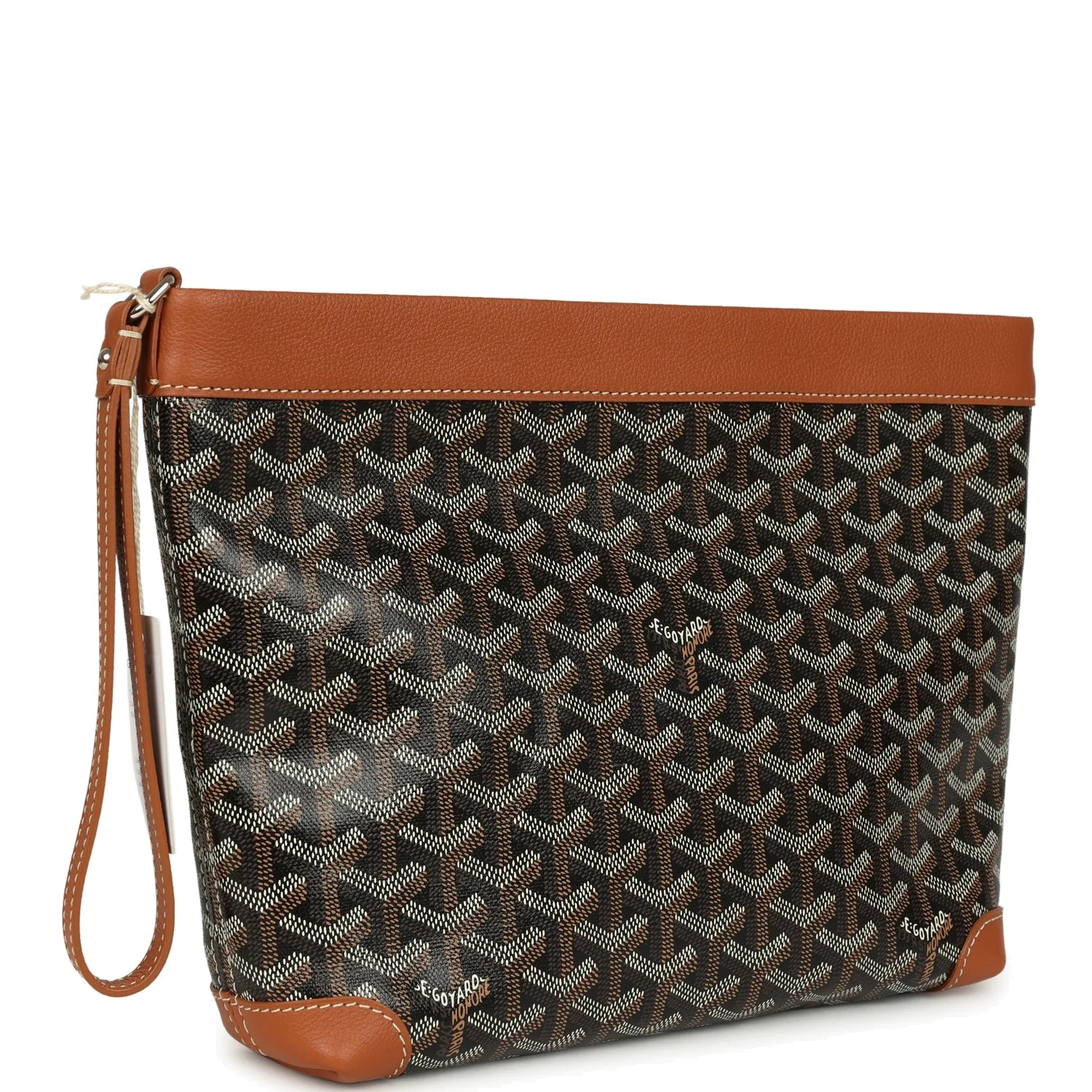 Goyard Goyardine Canvas Black and Tan Conti Pouch — фото 3