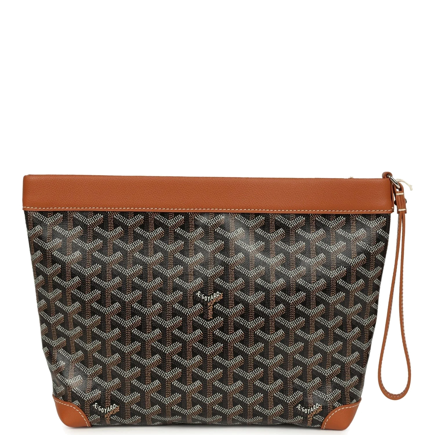 Goyard Goyardine Canvas Black and Tan Conti Pouch — фото 5