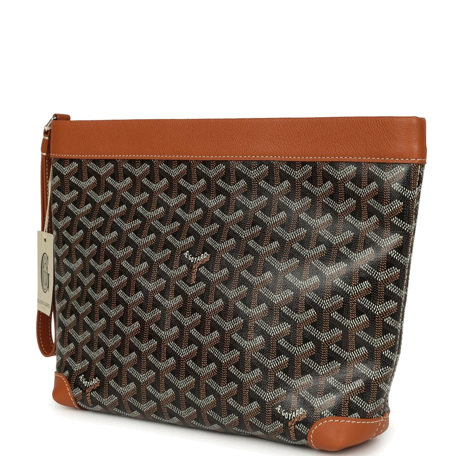 Goyard Goyardine Canvas Black and Tan Conti Pouch — фото 6