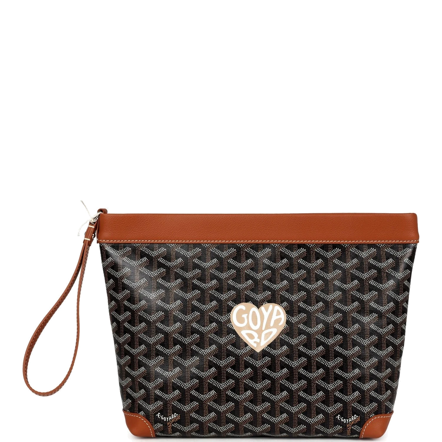 Goyard Cuir Goyardine Canvas Black and Tan Conti Pouch — фото 2